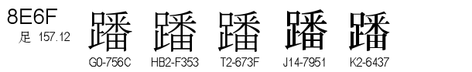 U+8E6F